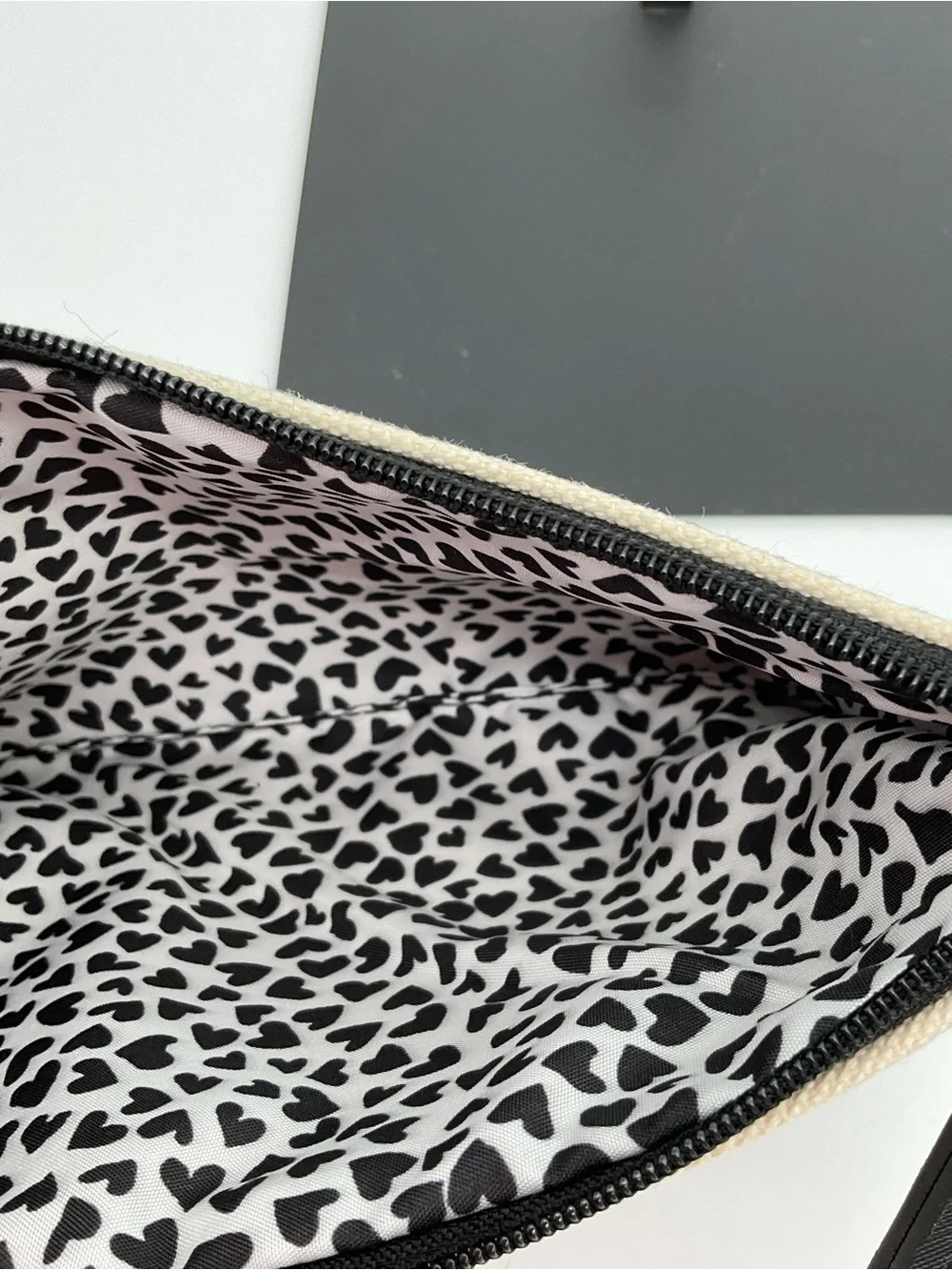 Brighton LOVE Black & Ivory Patterned Zip Pouch